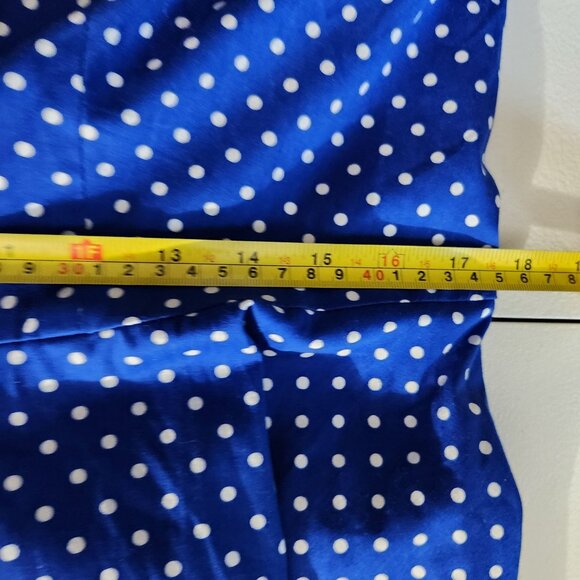 Bbonlinedress Dress Womens Size XXL Blue Polka Dot Sleeveless Midi Flared Skirt - Picture 11 of 14